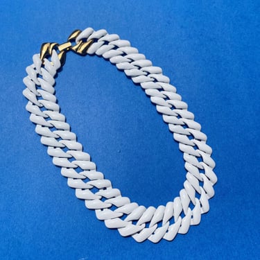 White Enamel Chain Necklace (Copy)
