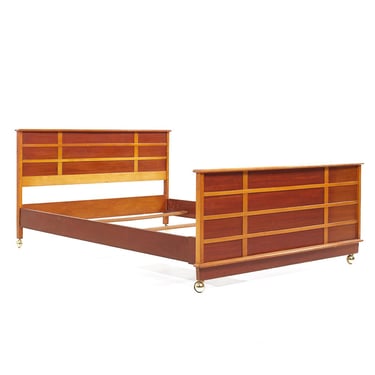 Paul Frankl for Johnson Furniture Company Mid Century Station Wagon Full Bed Frame - mcm 