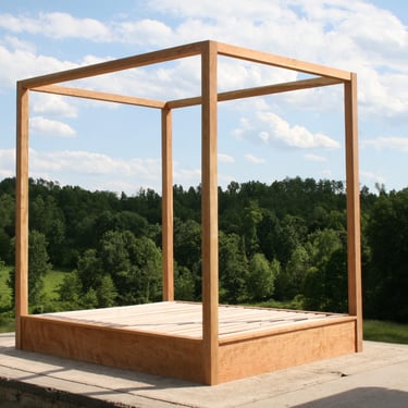 ZCustom AnnaM CbFsN1 Custom Cherry Bed w/large rail Canopy and side tops equal post width, No top cap on 6