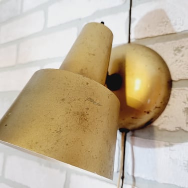 Atomic Mid Century EJS Lighting Corp Brass Modern Wall Sconce Lamp Plug In 