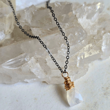 James + Jezebelle | Moonstone Oxi Silver + Goldfilled Necklace