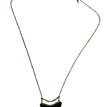 Alexis Bittar - Green Lucite Pendant w/ Gold Chain Necklace