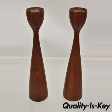 Mid Century Danish Modern Turned Teak Wood Candlesticks | Quality is ...
