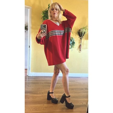 90s Oversized Sweater Dress Striped Top 1990s Grunge Clothes 