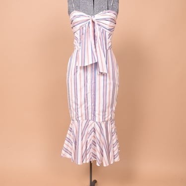 Designer Deadstock Striped Cotton Tie Dress by Nicholas, M