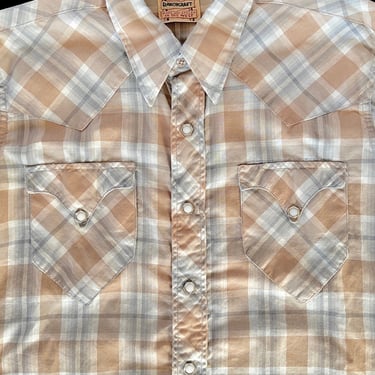 Vintage 1960s PENNEYS RANCHCRAFT Western Shirt ~ size M ~ Cowboy ~ Rockabilly ~ Pearl Snap Button ~ Plaid ~ 