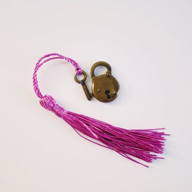Teeny Tiny Brass Half Inch Padlock with Original Key, 1940s Micro-mini Brass Lock and Key 