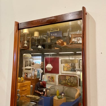 Danish Modern Solid Rosewood Frame Mirror by Aksel Kjersgaard