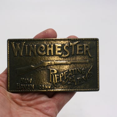vintage Winchester brass belt buckle 