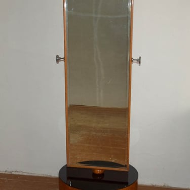 1930s Large Antique Floor Hinged Mirror by Halabala for UP Zavody 