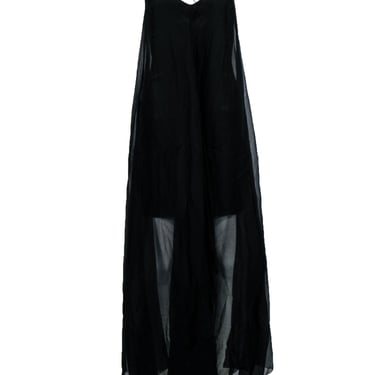 Leon Max - Black Handkerchief Silk Maxi Dress Sz XS
