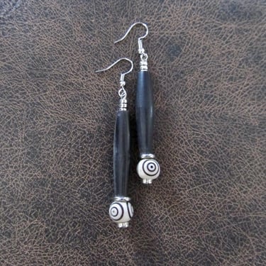 Simple batik print bone earrings 