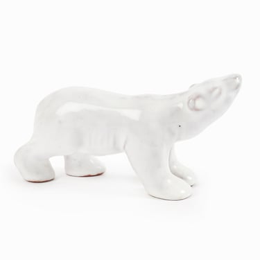 Swedish Ceramic Polar Bear Figurine White Upsala Ekeby Sweden Anna-Lisa Thomson 