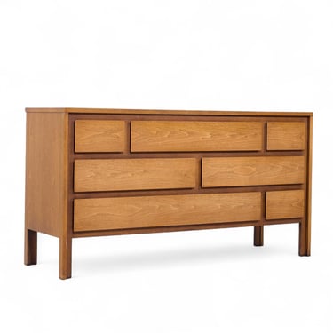 Henredon Mid Century Walnut Lowboy Dresser - mcm 