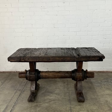 Rustic Trestle Dining Table 