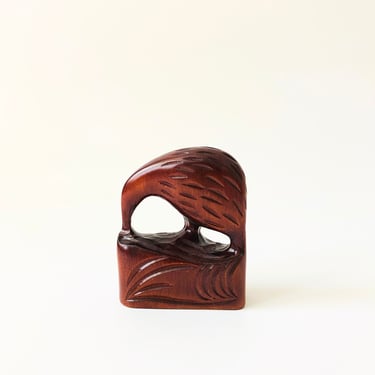 Carved Wood Kiwi Bird 