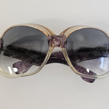 RARE YSL Sunglasses, Vintage Yves Saint Laurent Purple Oversized Sunglasses, Multicolor Gradient Purple Lenses, Designer Vintage Sunglasses 