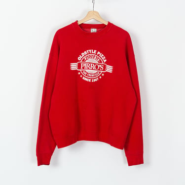 90s Pirro's Pizzeria San Francisco Sweatshirt - Men's Large, Women's XL | Vintage Red Tourist Pullover 