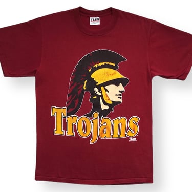 Vintage 90s Team Edition Apparel University of Southern California USC Trojans Big Print Mascot Graphic T-Shirt Size Large 