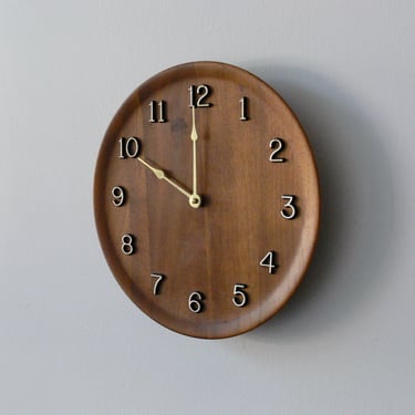 Vintage Danish Attributed Teak Wall Clock 