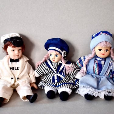 Vintage Three Small Porcelain Doll Vintage Gift Home Decor Collectable Porcelain Dolls Children’s Gift 