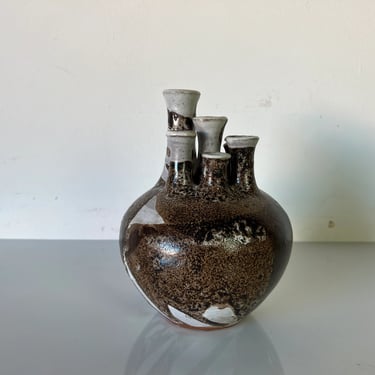 Jensen Mid-Century Multi Spout Sculptural Studio Pottery Vase 