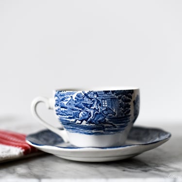 Vintage Staffordshire Liberty Blue Teacup 