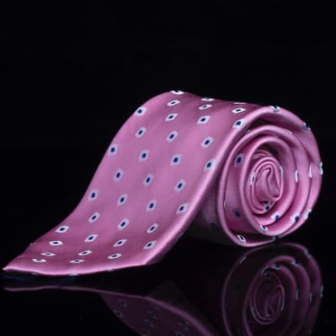 Lauren Ralph Lauren Pink Silk Geometric Mens Tie | Executive Designer Apparel 