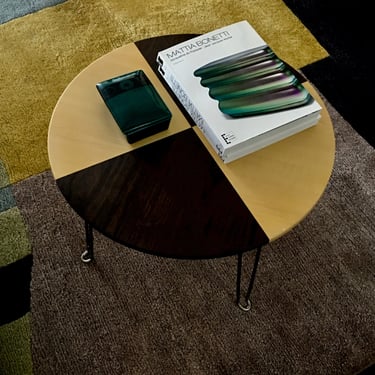 A Vintage Modern Coffee Table Two Tone Wood Designed by Tod Oldman 
