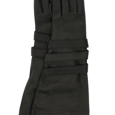 Saint Laurent Women Black Leather Gloves