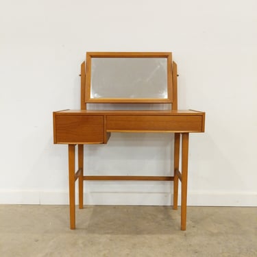Vintage Danish Mid Century Modern Teak Vanity / Desk 