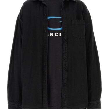 Balenciaga Man Black Cotton Oversize Shirt