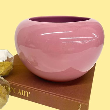 Vintage Himark Vase Retro 1980s Contemporary + Pink + Ceramic + Round Shape + Made in Italy + Home Decor + Bookshelf or Table Decoration 