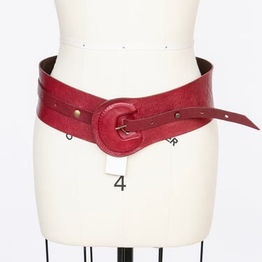 Y2K Belt Thick Leather Wide Cinch Waist Deadstock 