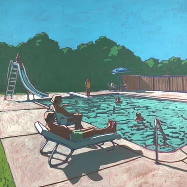 Pool #142  |  Original Acrylic Painting on Deep Edge Canvas 36 x 36 