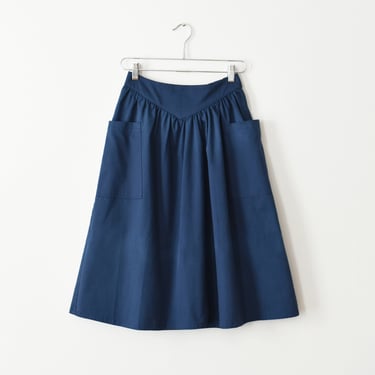vintage flared blue skirt with pockets, size M 
