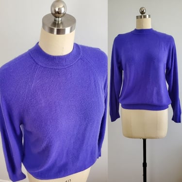 70s/80s Mock Neck Sweater with Zipper in Back - Vintage Sweater - 70s Sweater - Women's Vintage Size Medium 