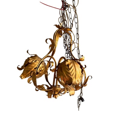 Italian gold Gilt Lotus Pendant Lamp Light 