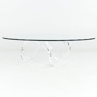 Mid Century Lucite Ribbon Coffee Table - mcm 