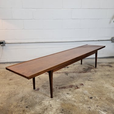 Mid Century Walnut Table Bench by Drexel
