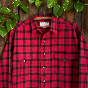 Vintage Y2K Filson Plaid Flannel Black Red Size L 