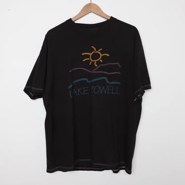 vintage 1990s y2k oversize BLACK Lake Powell slouchy vintage t-shirt -- size xl 