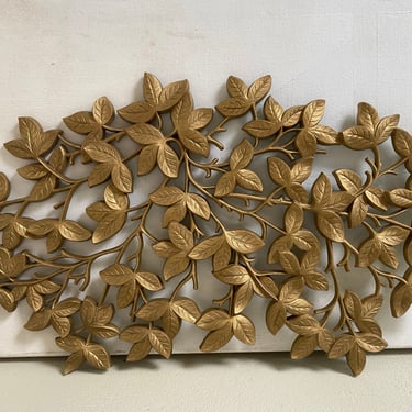 Mid Century Modern Trieste Company Resin Gold Tone Leaf Wall Hanging, 4767, Dated 1969, Serene Zen Look, Botanical Wall Decor 