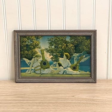 Maxfield Parrish Lute Players - 1920s framed accent art 