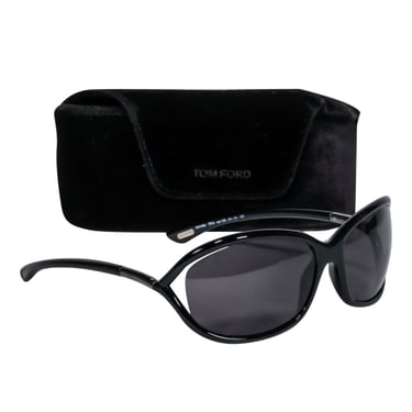 Tom Ford - Black "Jennifer" Oval Sunglasses w/ Cutouts