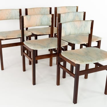 Mid Century Danish Style Mahogany Dining Chairs - Set of 6 - mcm 