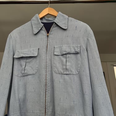 Med, Vintage 1950s Reversible Ricky Jacket, Rayon Gabardine, Rockabilly 