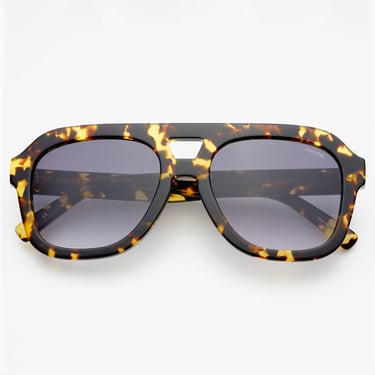 Voyager Acetate Oversized Aviator Sunglasses - Yellow Tortoise