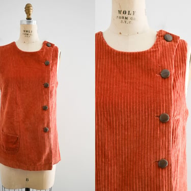 1960s/70s Orange Corduroy Vest 