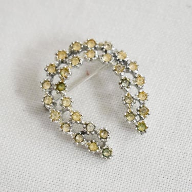 1950s/60s Rhinestone Horseshoe Brooch 